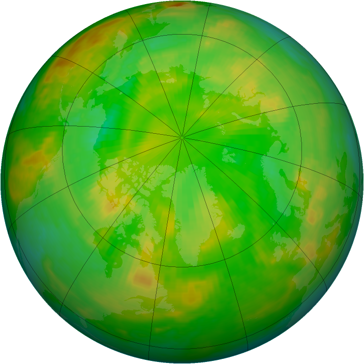 Arctic ozone map for 11 June 1992